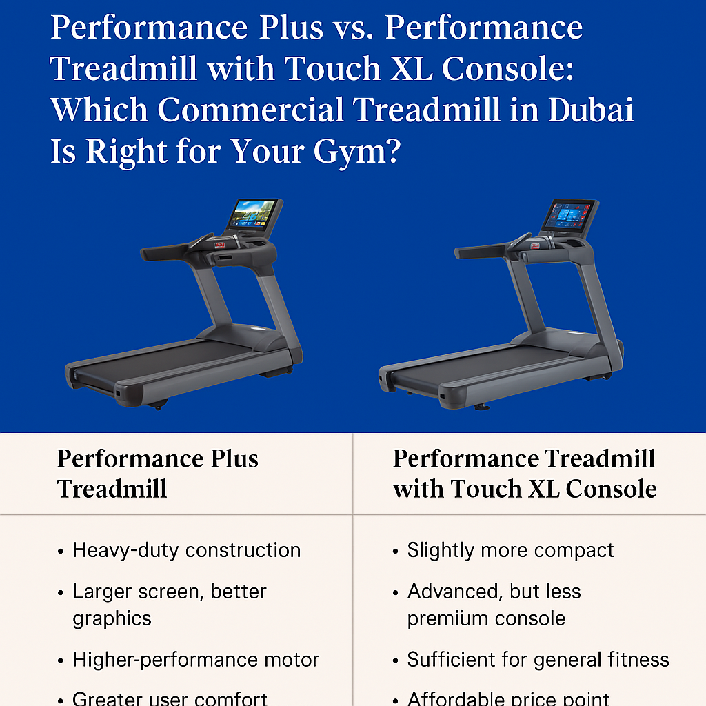 Performance Plus vs. Performance Treadmill with Touch XL Console: Which Commercial Treadmill in Dubai Is Right for Your Gym?