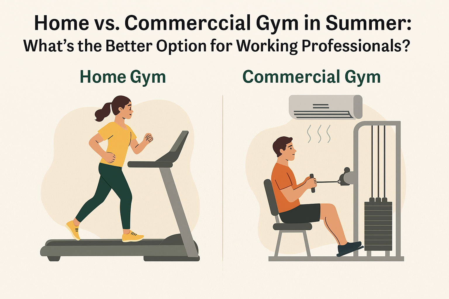 Home vs. Commercial Gym in Summer: What’s the Better Option for Working Professionals?
