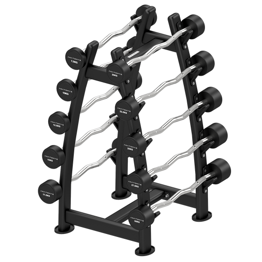 Anatomy Fitness Fixed Curl Barbell Set with Rack 7.5kg - 30kg