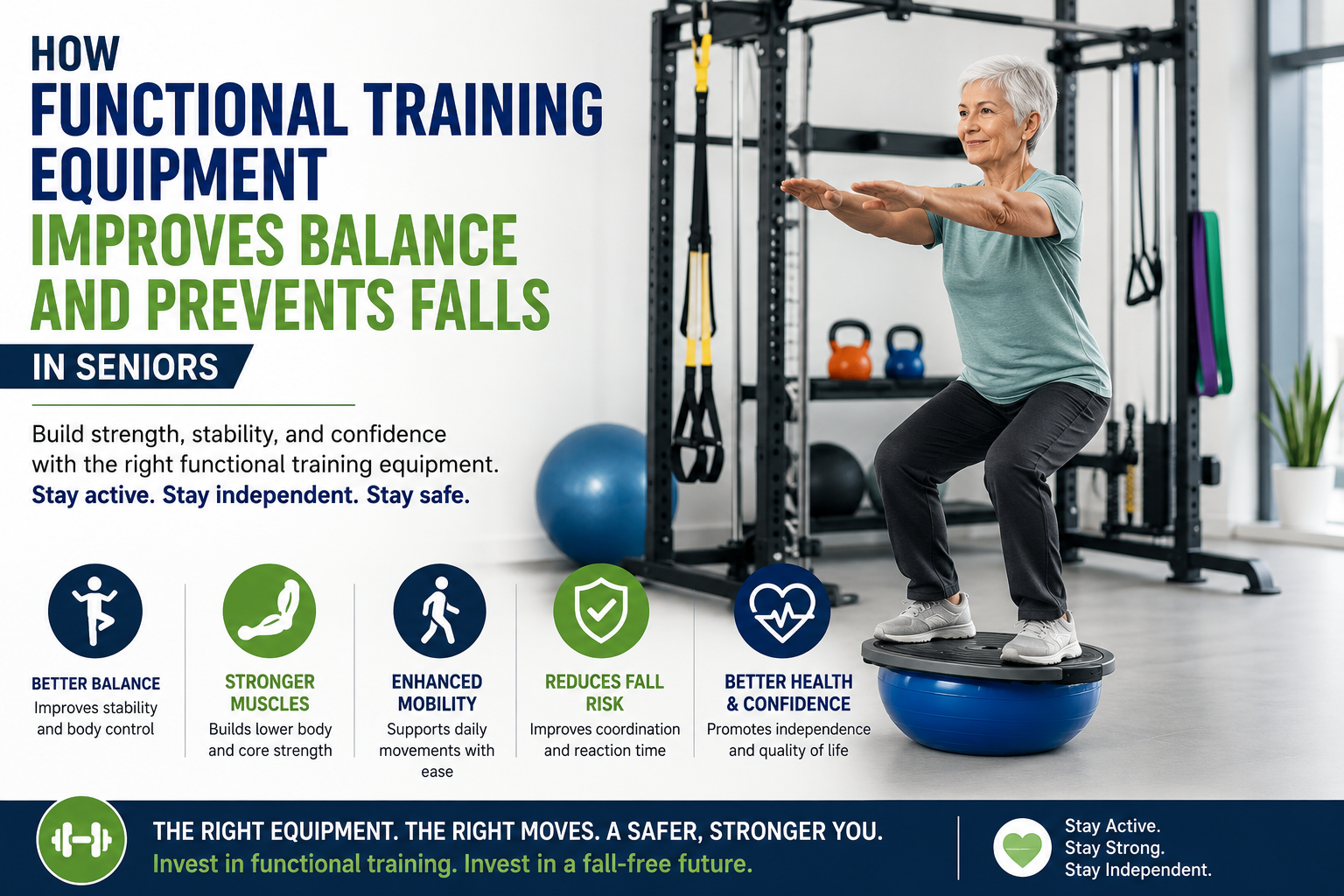 How Functional Training Equipment Improves Balance and Prevents Falls in Seniors