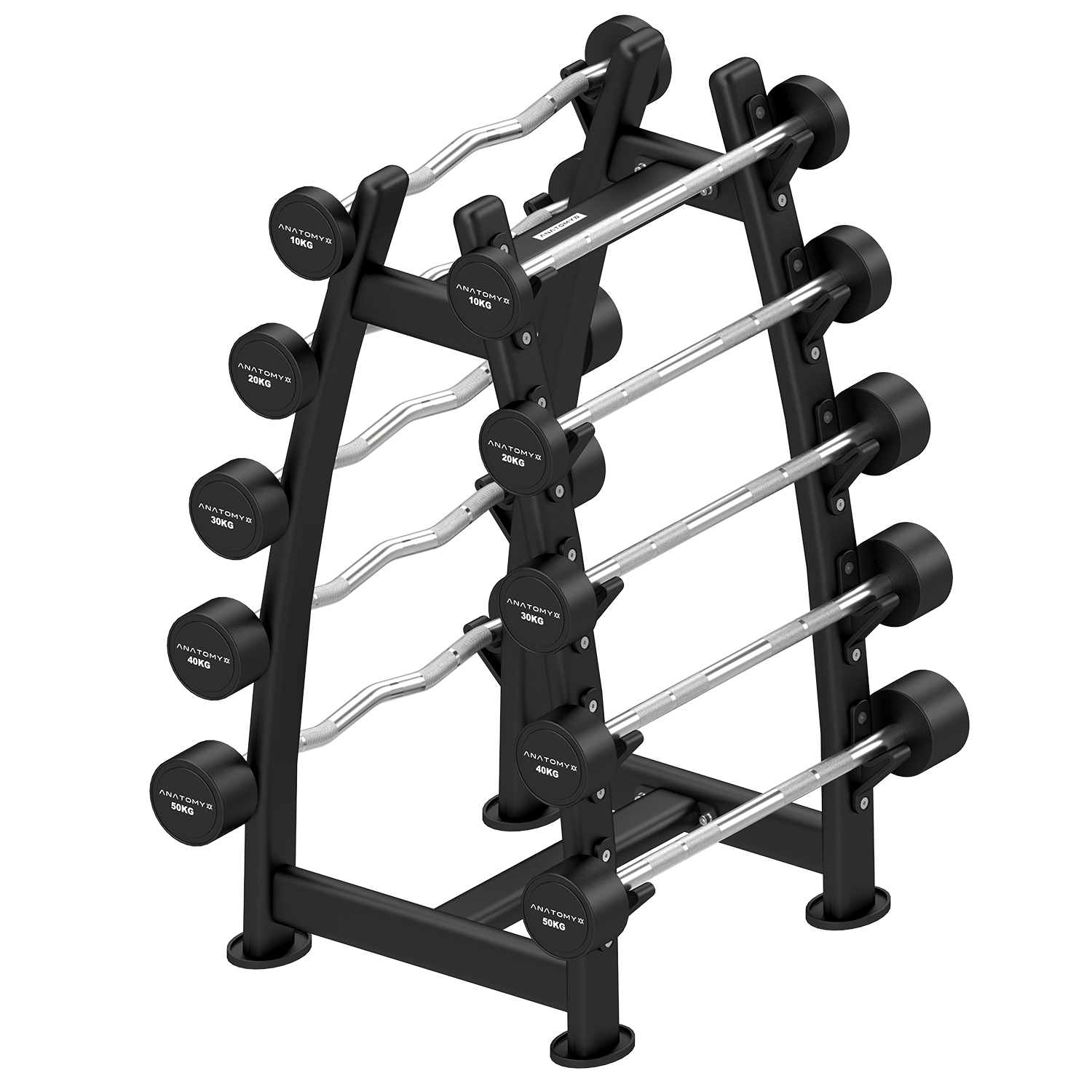 Anatomy Fitness Fixed Curl & Straight Barbell Set with Rack 10kg - 50kg