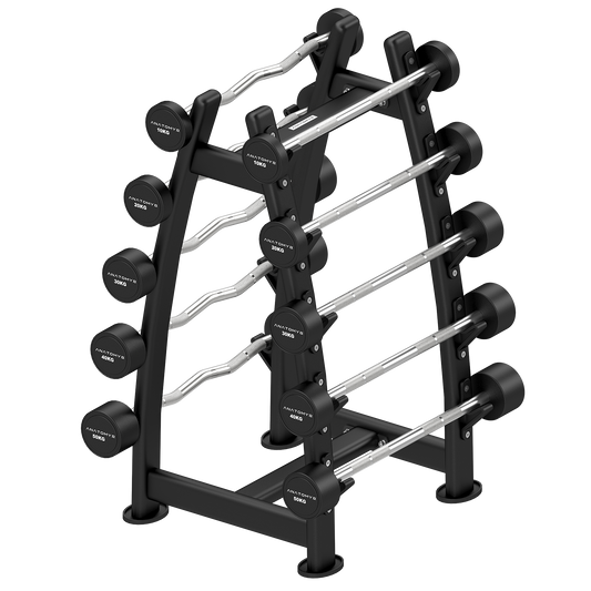 Anatomy Fitness Fixed Curl & Straight Barbell Set with Rack 10kg - 50kg