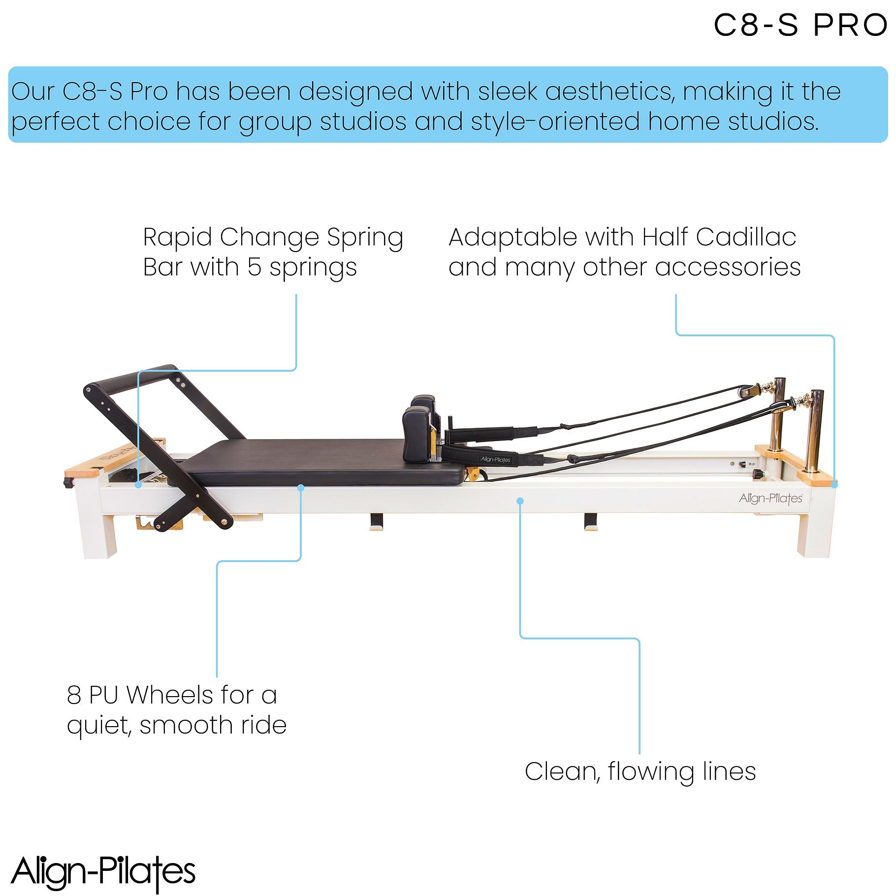 Align-Pilates C8-S Pro Pilates Reformer Bundle