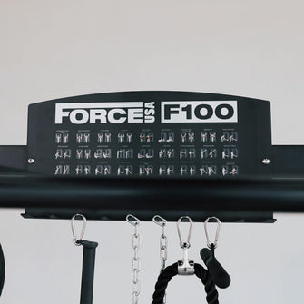 Force USA F100 Pin Loaded Multi Functional Trainer (Includes 15kg Olympic Barbell)